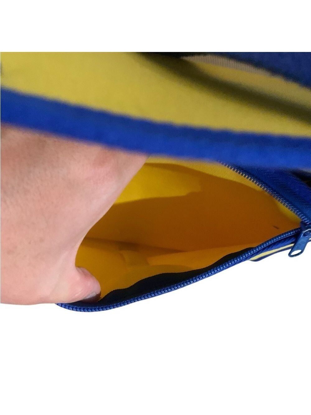 Vntg 80’s Etienne Aigner yellow and blue canvas shoulder bag- rare - Picture 5 of 10